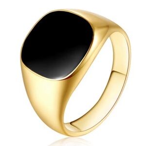 Gold and Black Signet Ring